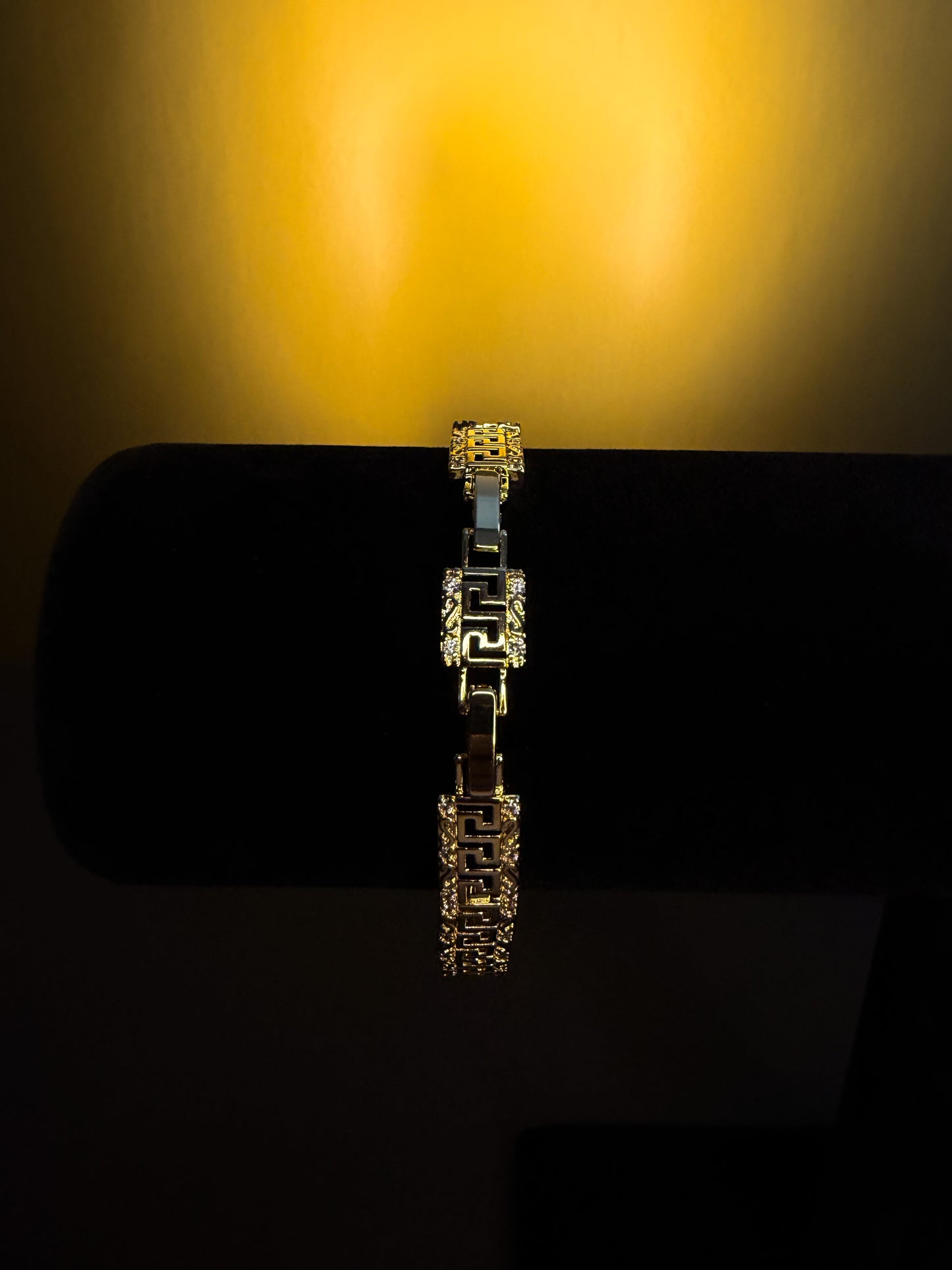 Luxenor Greek Link Iced Bracelet ( Adjustable ) 7”