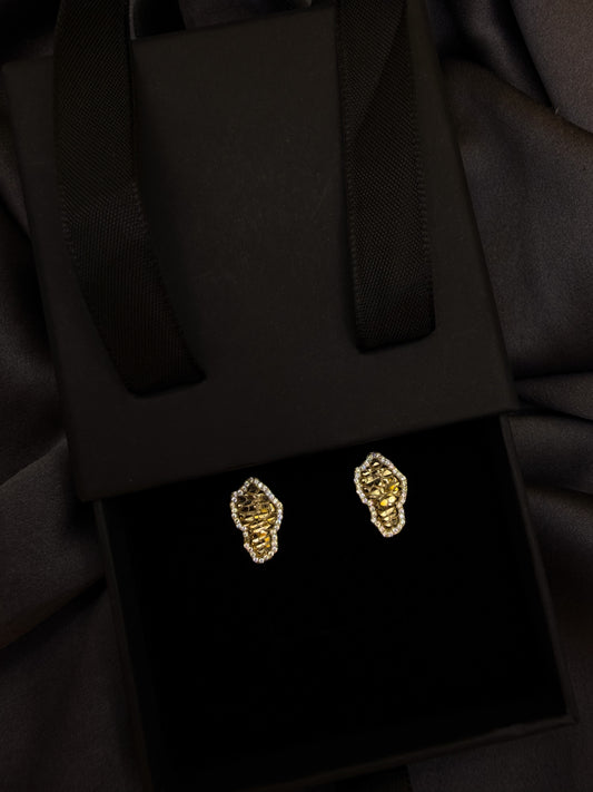 Luxenor Nugget Stud Earrings – 925 Sterling Silver / 14K Gold Plated