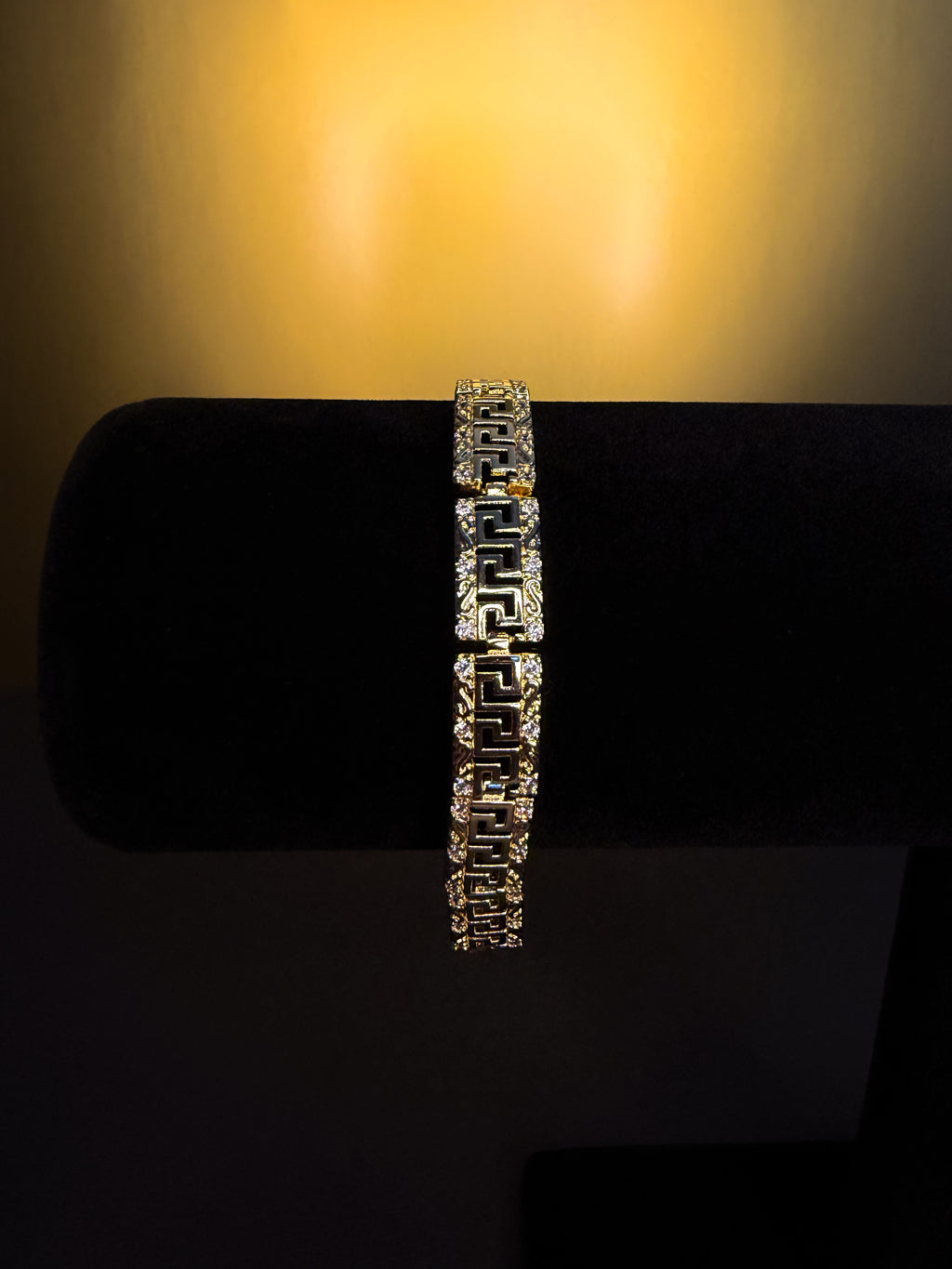 Luxenor Greek Link Iced Bracelet ( Adjustable ) 7”