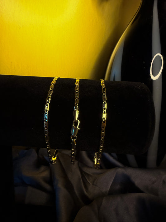 Luxenor Aurelio Figaro Bracelet | 7” | 14K Gold Plated