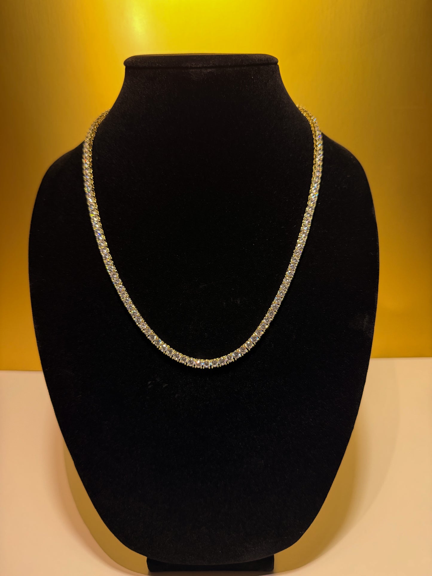 Luxenor Tennis Chain – 22" 14K Gold Plated & Sterling Silver