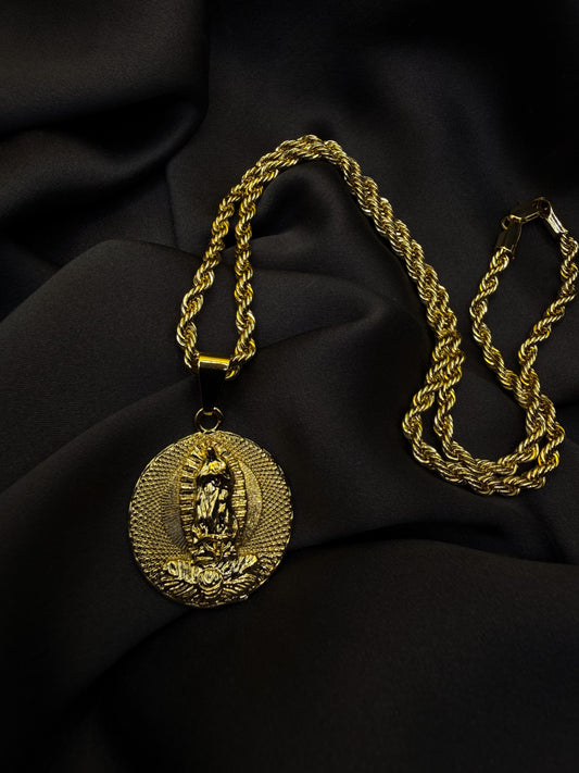Luxenor Guadalupe Medallion Pendant (Gold) 14k Gold Plated|Sterling Silver