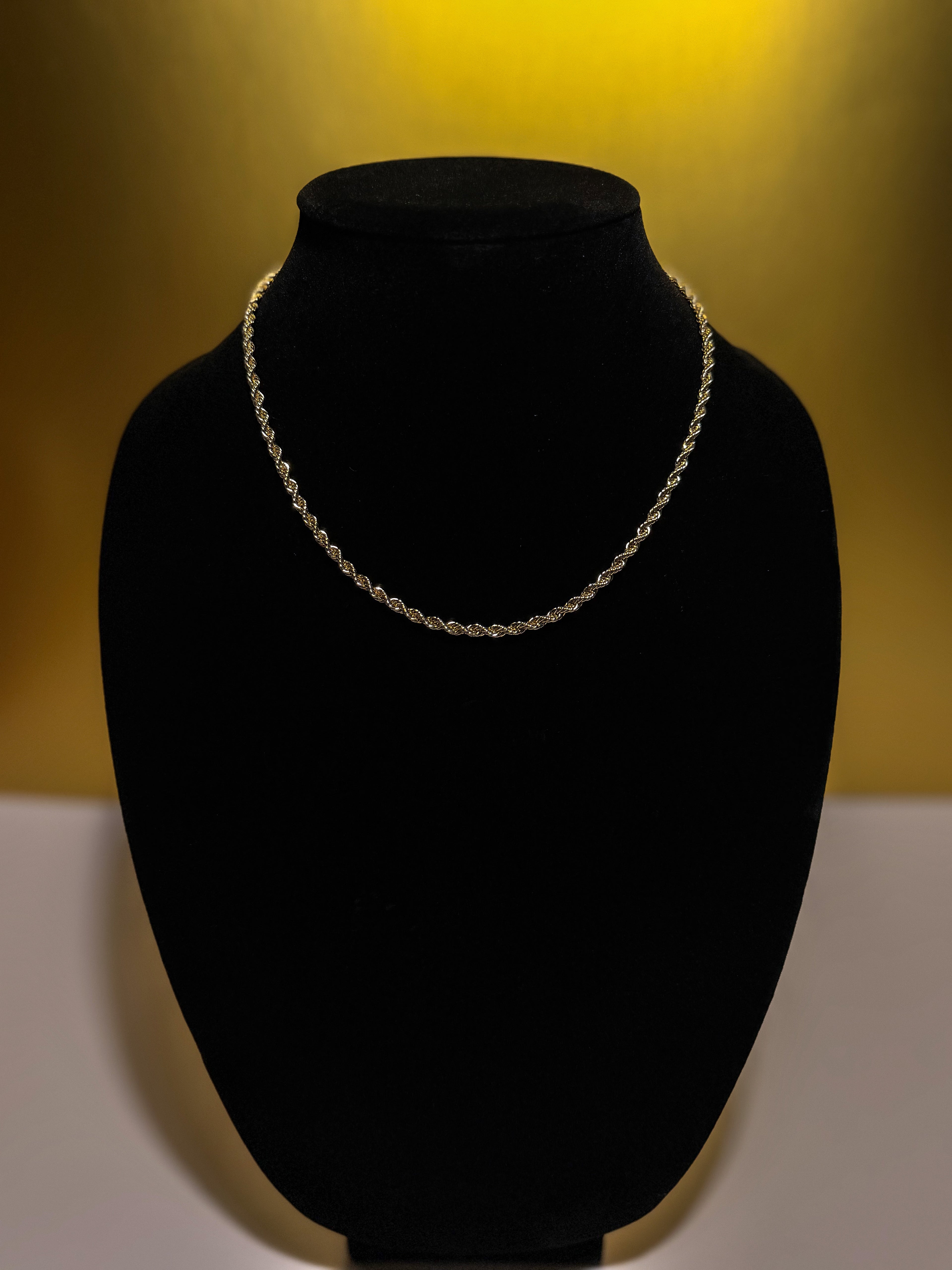 Luxenor Imperial Rope Chain – 18” 14k Gold Plated|Sterling Silver