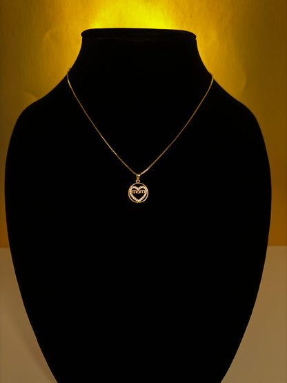 Luxenor “Forever Mom” Heart Pendant Necklace 18” 14k gold plated/ sterling silver