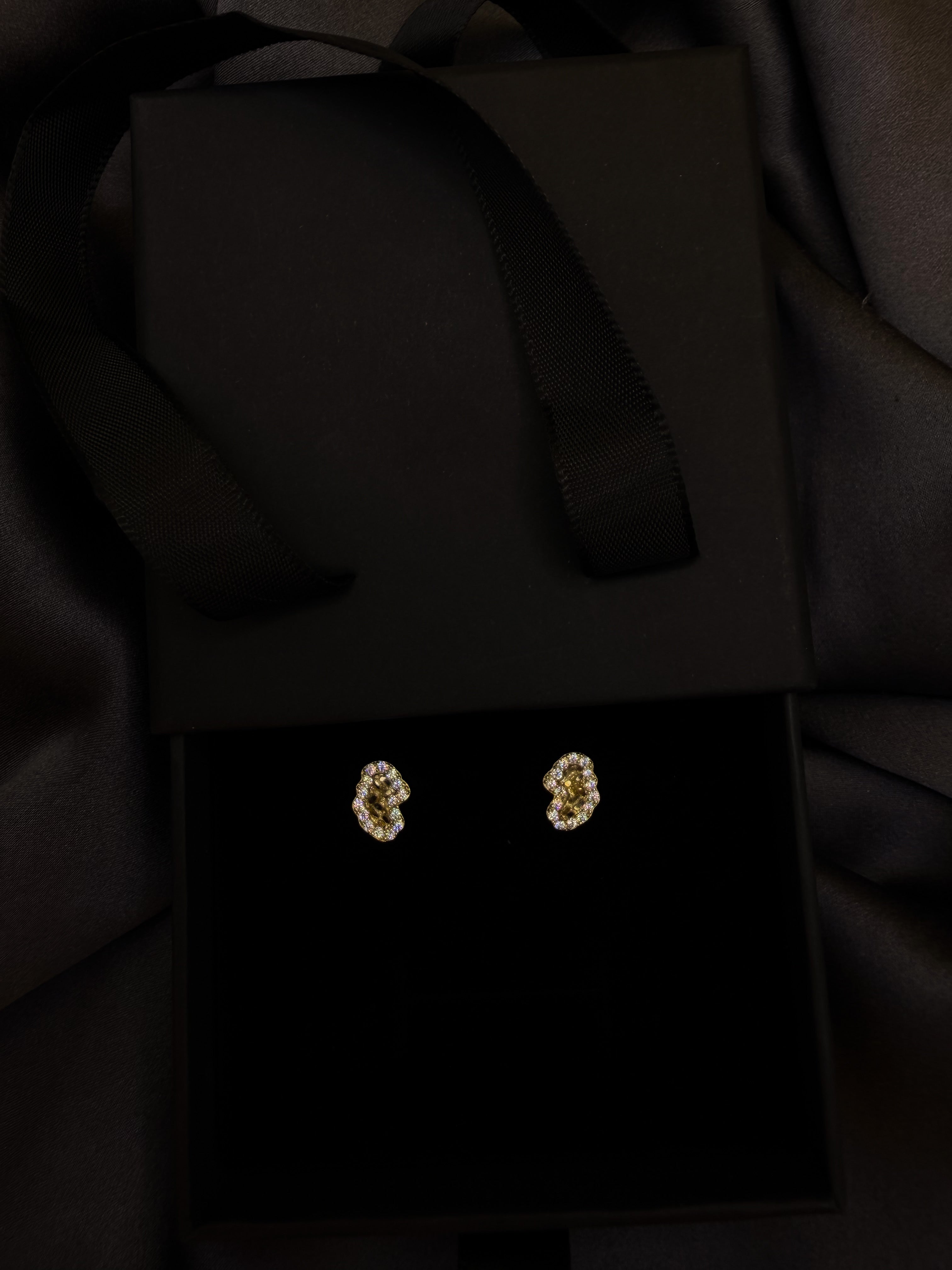 Luxenor Mini Nugget Stud Earrings – 925 Sterling Silver / 14K Gold Plated